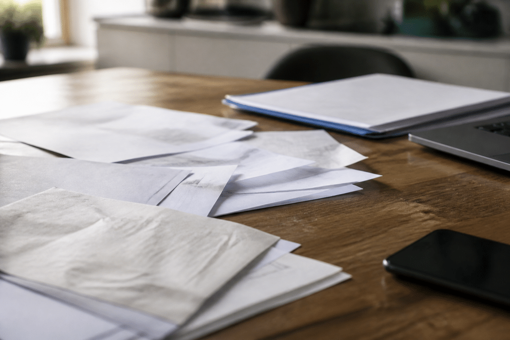 Documents d'assurance emprunteur etdevis comparatifs sur bureau
