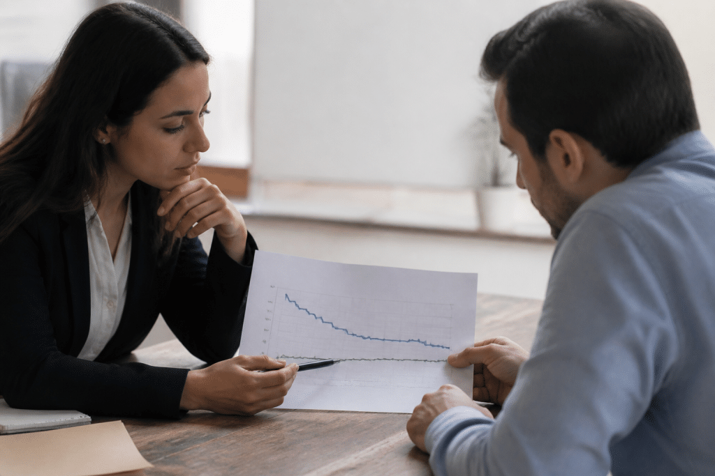 Tableau comparatif montrant baisse progressive versus stabilité mensuelle assurance