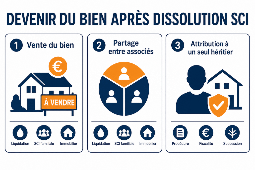 Devenir du bien après dissolution sci