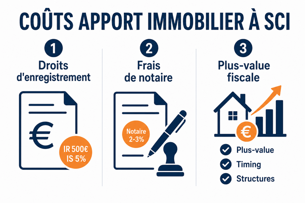 Coûts apport immobilier à sci